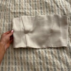 Zara silver crop corset top